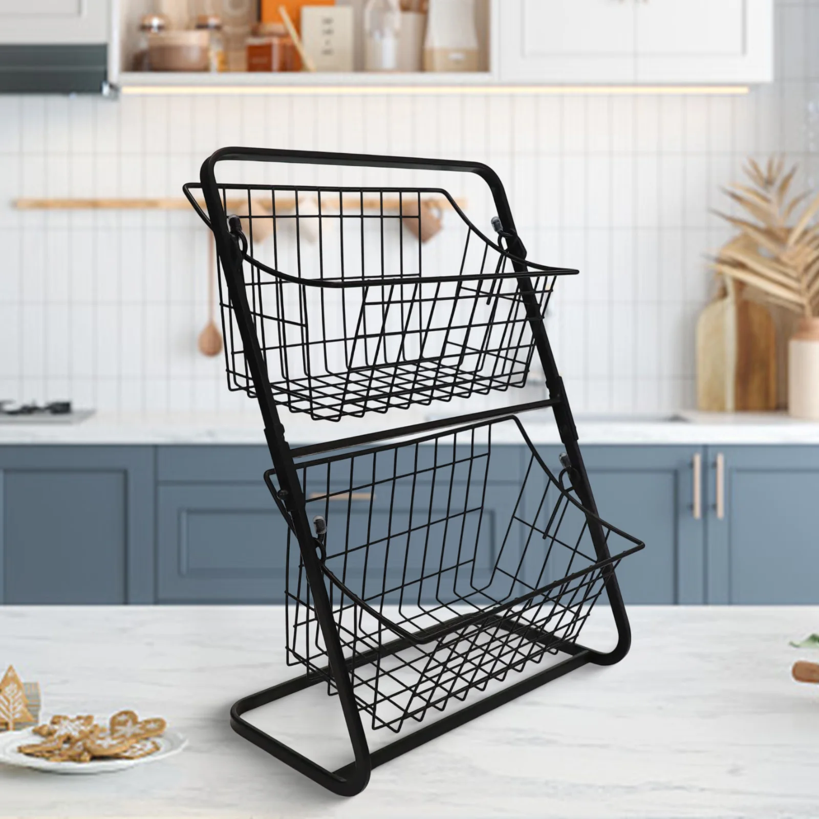 For Kitchen Countertop Metal Fruit Basket Perfect For Fruit Display Stylish Metal Fruit Display Effortless for access Design