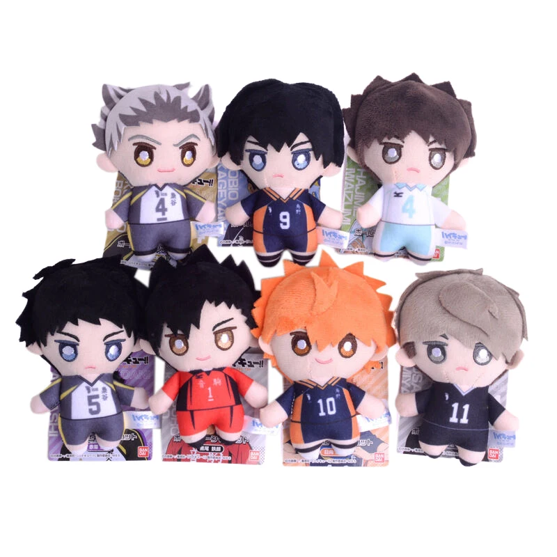 10cm Mini Haikyuu Pluszowa zabawka Siatkówka Wypchana lalka Hinata Shoyo Tobio Kageyama Yu Nishinoya Pluszowy brelok do kluczy Zabawka Prezent