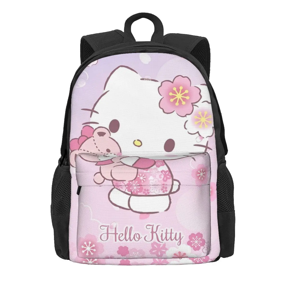 

Милый розовый рюкзак Hello Kitty, школьный ранец для студентов, рюкзак для ноутбука HelloKitty, водонепроницаемый дорожный рюкзак для подростков