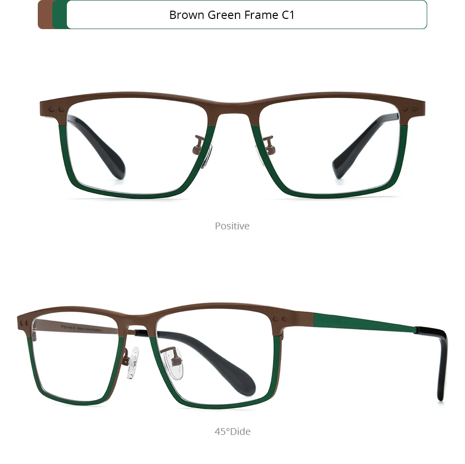 FONEX Titan-Brillengestell für Herren, japanische Brillen, quadratischer Magnet, Clip-on-Brille mit Nachtsicht und polarisierter Linse 85776 – Detail 7