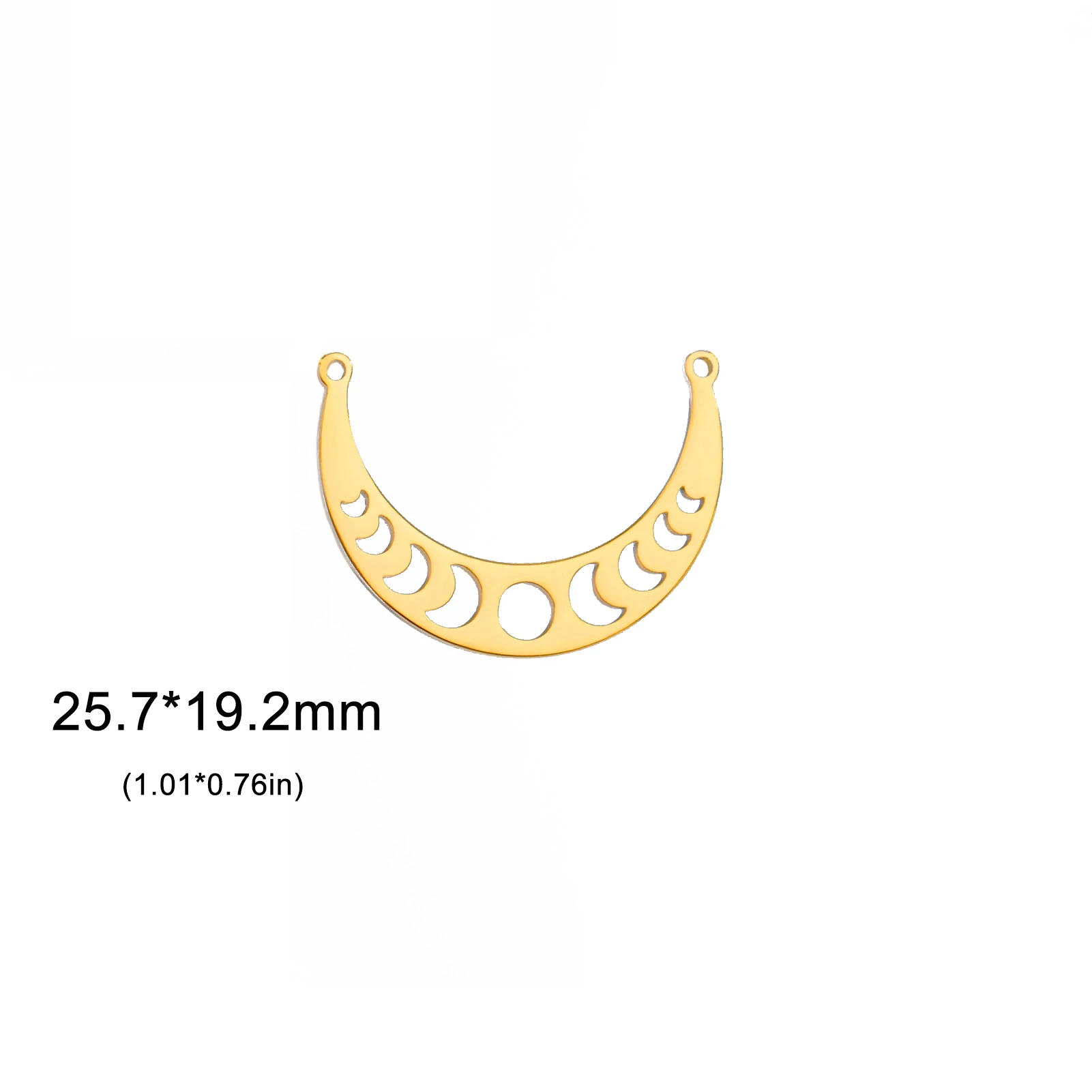 EUEAVAN 1pc Crescent Moon Phase Stainless Steel Pendant for Necklace DIY Charms Vintage Jewelry Making Supplies Accessories