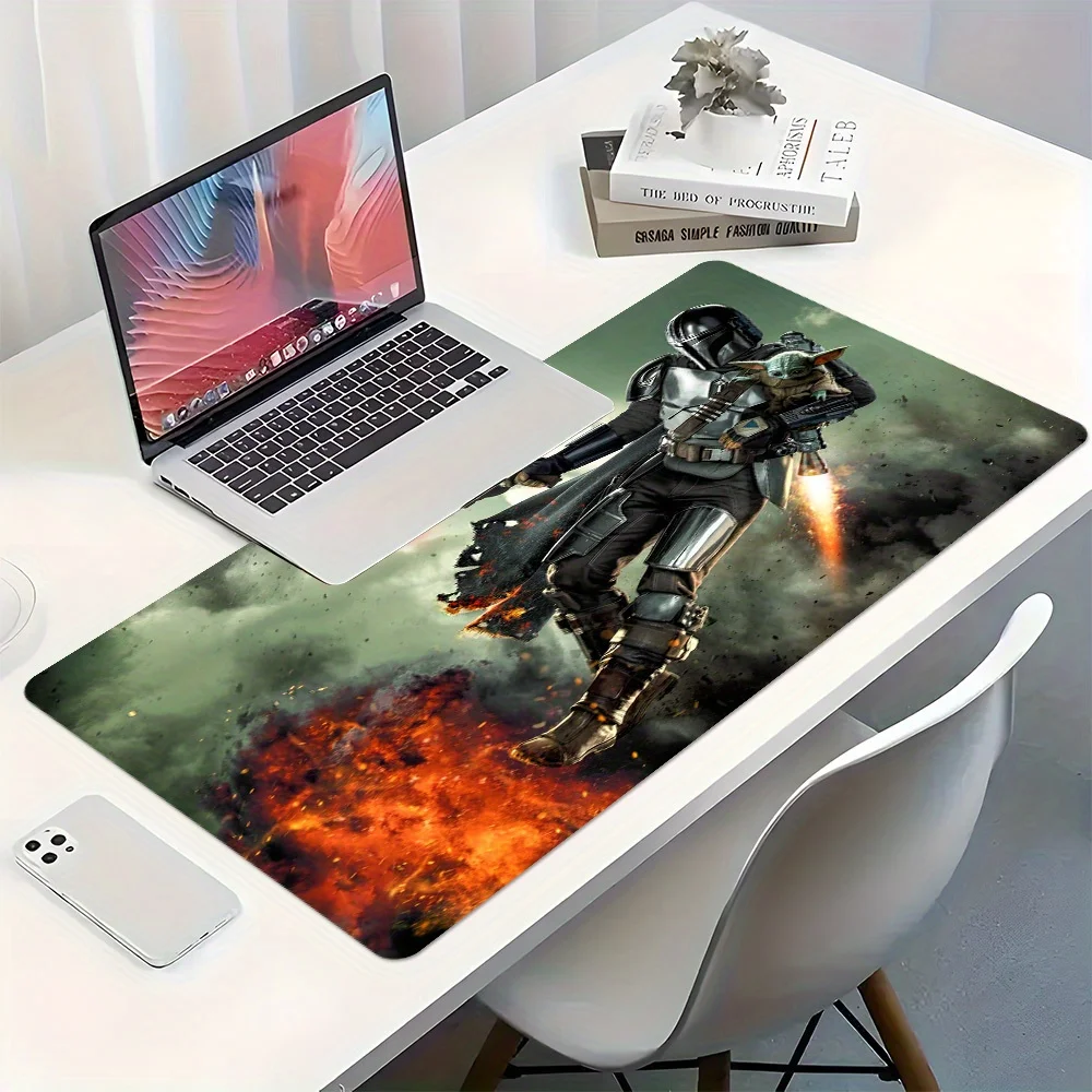 STAR WARS Mandalorian Oversized Mouse Pad - Durable, Anti-Slip Desk Mat with Intricate Armor Design, Perfect for Gamers & Studen