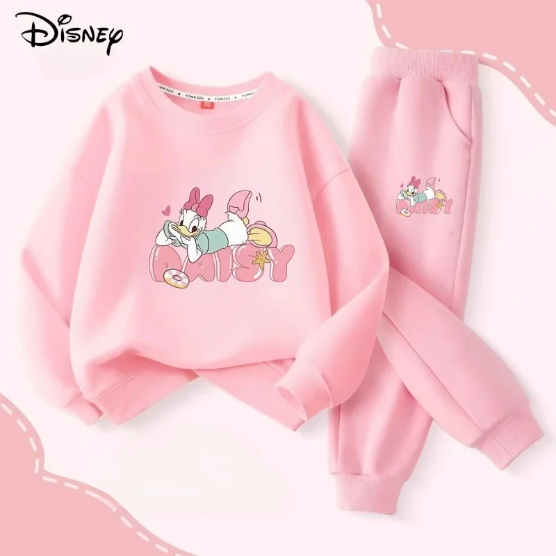 

Autumn Baby Girl Clothes Set Children Disney Daisy Duck Printing Sweatshirt Top and Pants Bottom 2 Pieces Suit Cotton Tracksuit