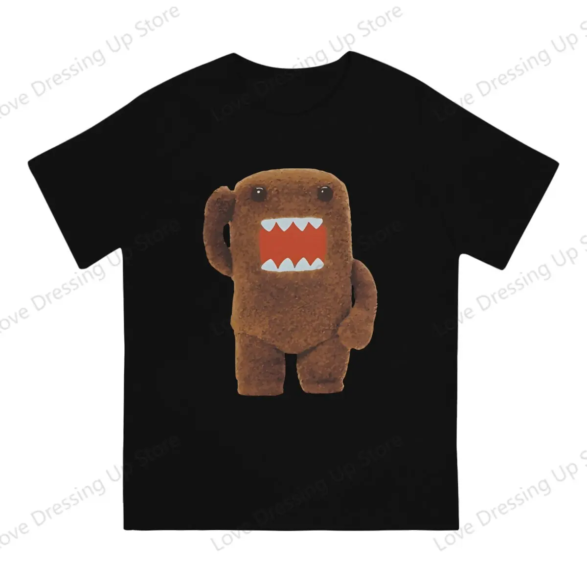 Domo Kun Anime Cute Fuzzy Tshirt Graphic Men Tops Vintage Goth Summer COTTON Streetwear Harajuku T Shirt