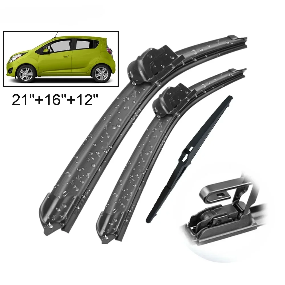 Car Wiper Front & Rear Wiper Blades Set Kit For Chevrolet Spark M300 2009 - 2015 Windshield Windscreen Window 21