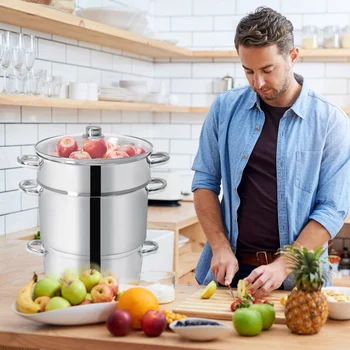 11-Quart Stainless Steel Fruit Juicer Steamer 5