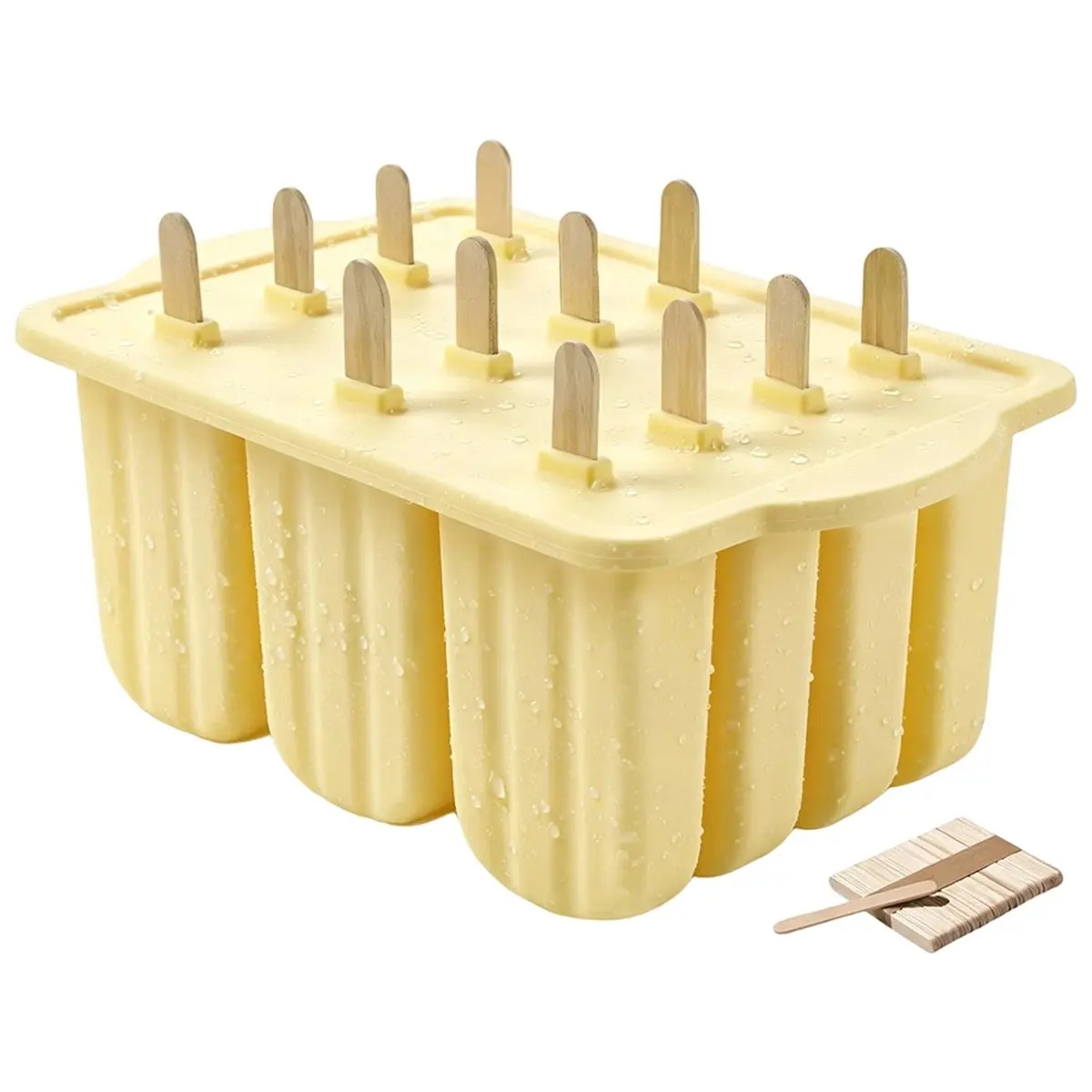 [NEW] Popsicles Molds, 12 Pieces Silicone Molds with 50PCS Sticks Molds Easy-Release