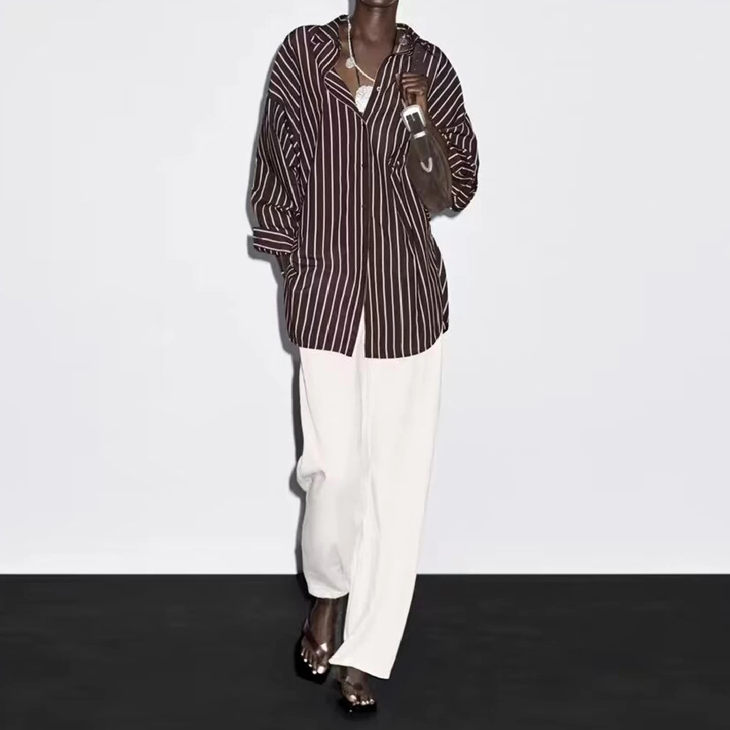 Csa Fena E com tras Verticais Soltas Marca Z Estilo Novo de Outono para Jovens Manga Longa com Gola Vir...