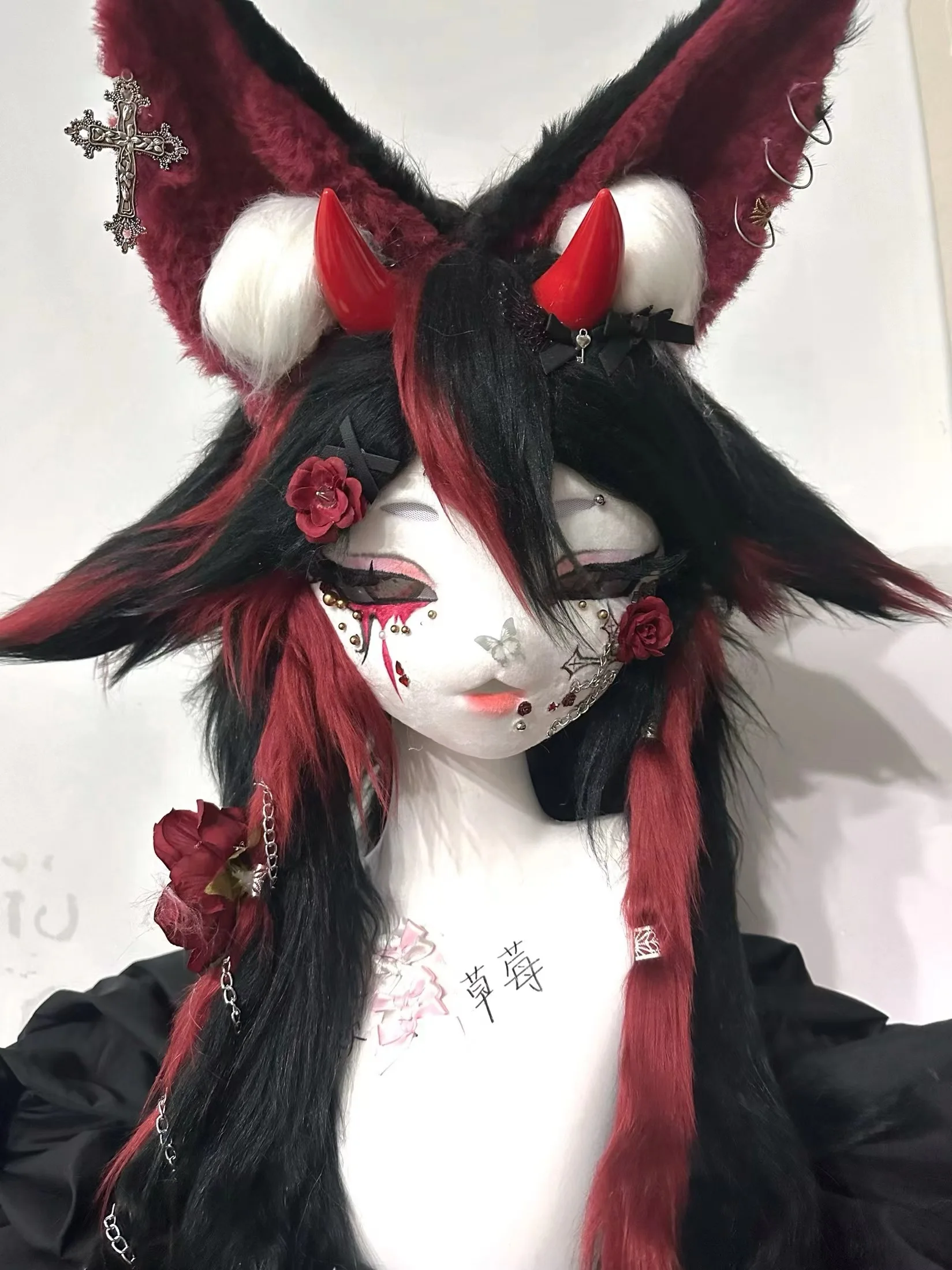 Yis cosplay Furry Head Mask Fursuit Face Base Fursona Kigurumi Kemono Animal Skull Custom Beast Head Handmade Mask