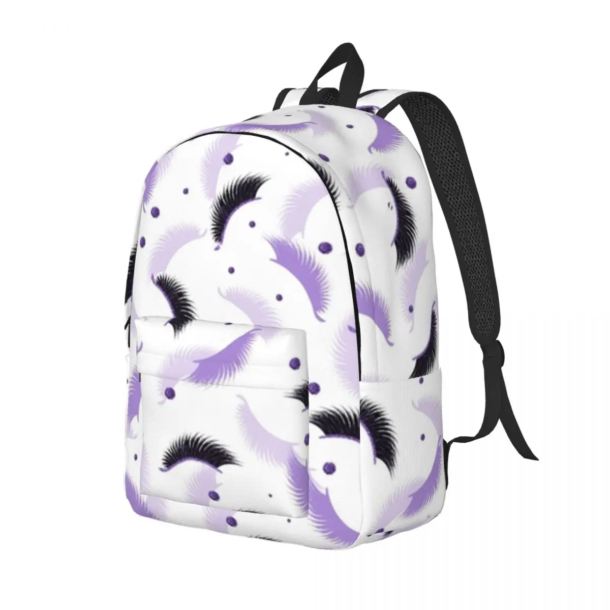 Eyelash Lashes Pattern Student Backpack School Bag Hiking Travel Daypack for Men Women Fashion Bookbag Shoulder Bags