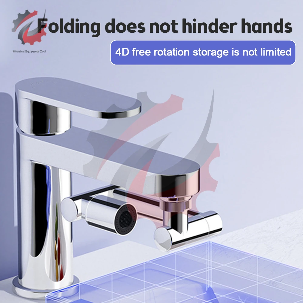 Universal 1080° Swivel Robotic Arm Faucet Foldable Kitchen Sink Extension Faucet Rotatable Multifunctional Extension Faucet