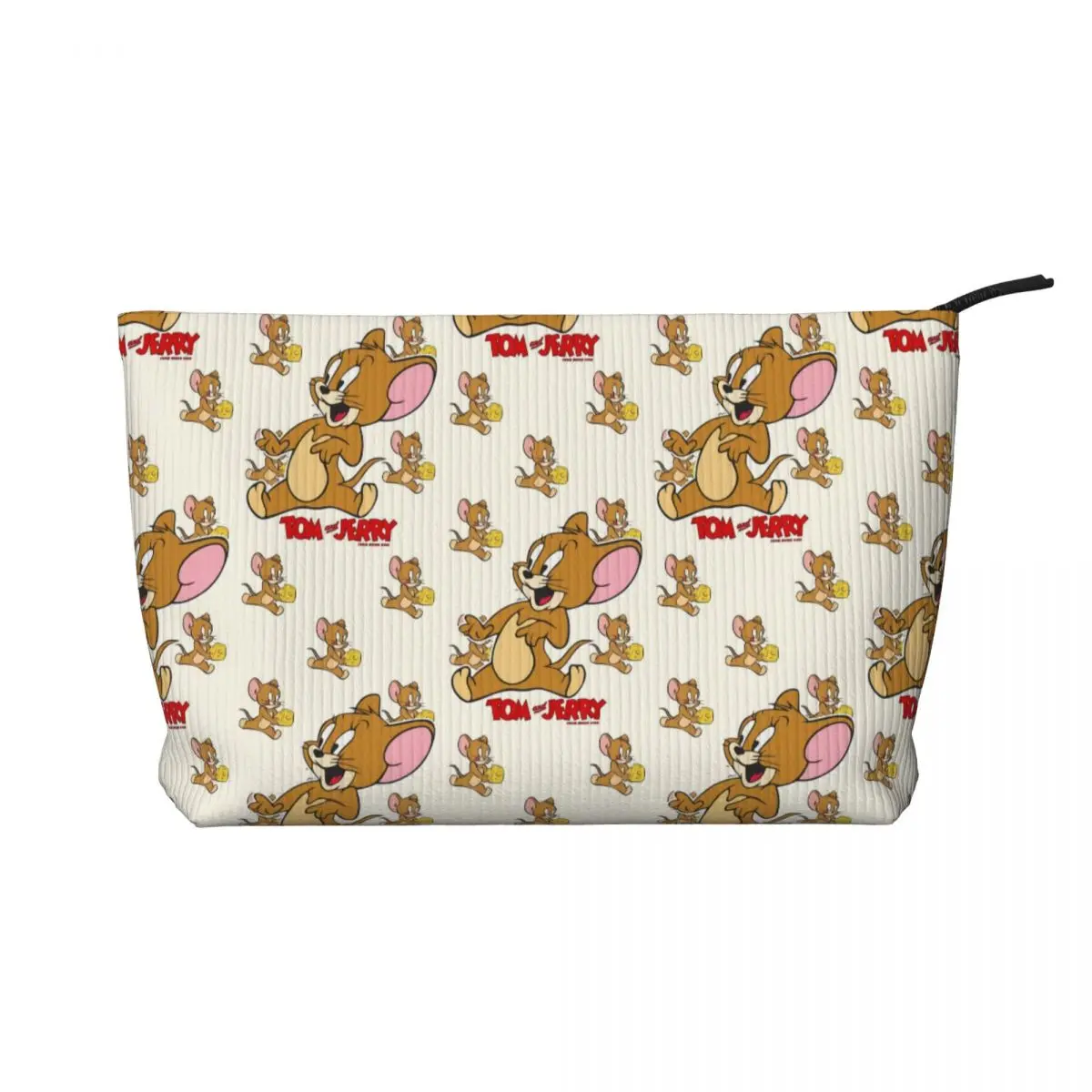 

Animation Tom And Jerry Toiletry Bag Corduroy American Cartoon Makeup Cosmetic Organizer for Women Beauty Storage Dopp Kit Case