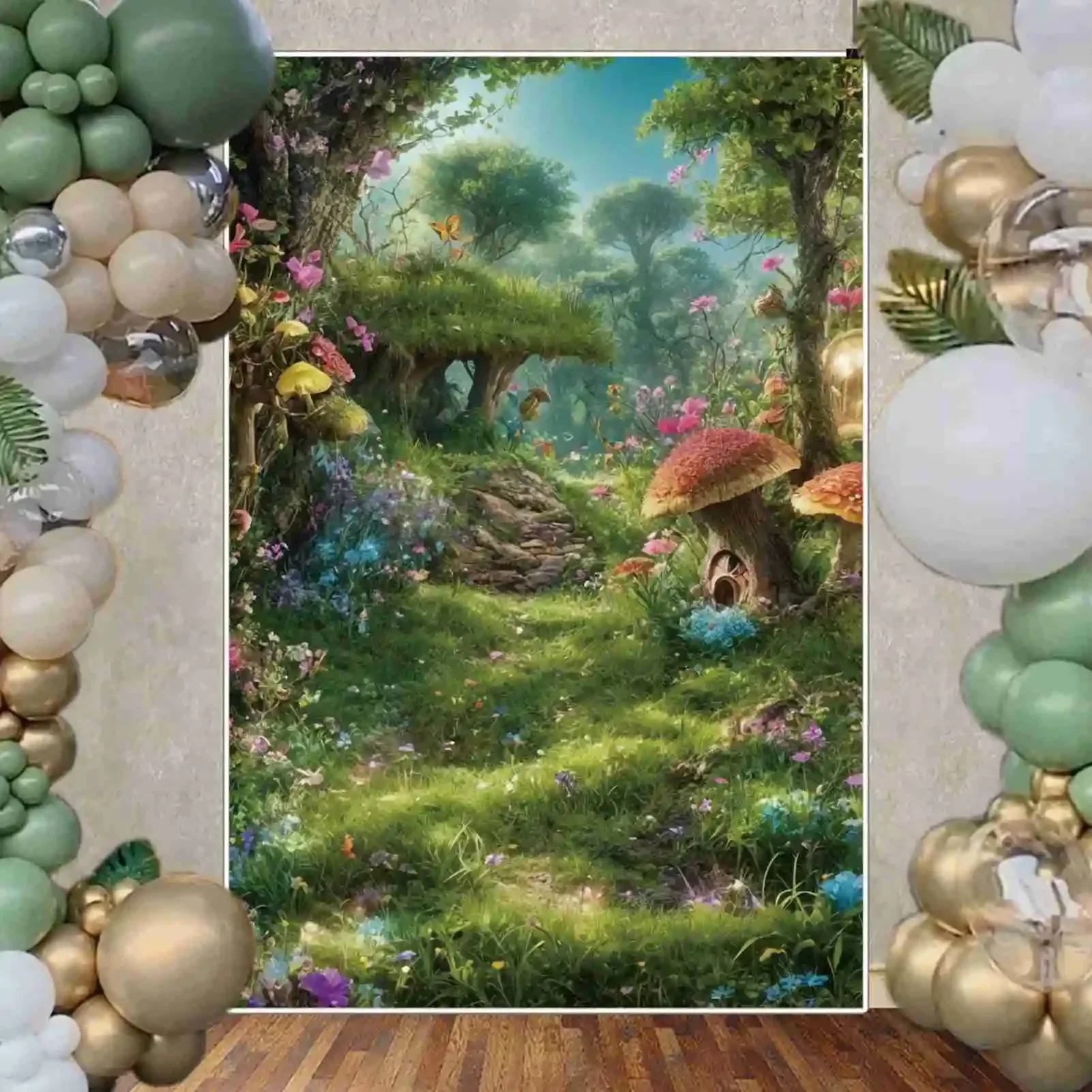 MOON.QG الجنية العجائب الغابات الخشب عيد ميلاد خلفية التصوير الفوتوغرافي أشجار الفراشة زهرة فوتوزون خلفية استوديو الطفل