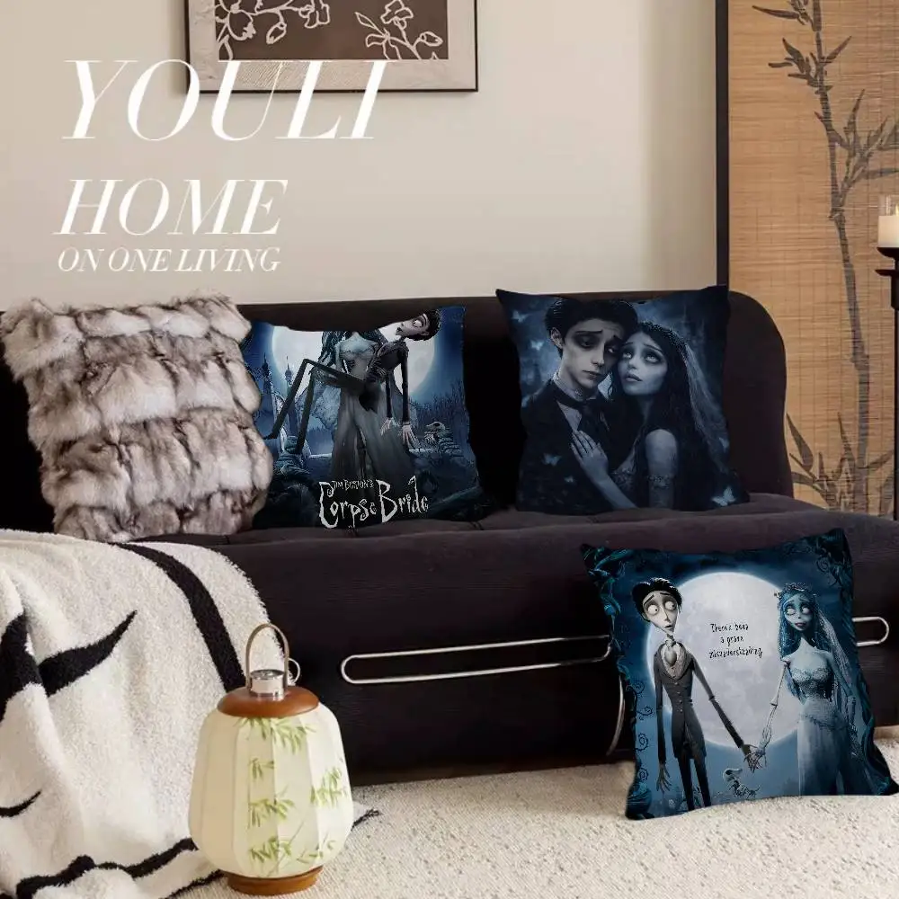Movie C-Corpse Bride Cushion Cover Polyester Sofa Cushions Decorative Throw Pillows Home Decoration Pillowcover