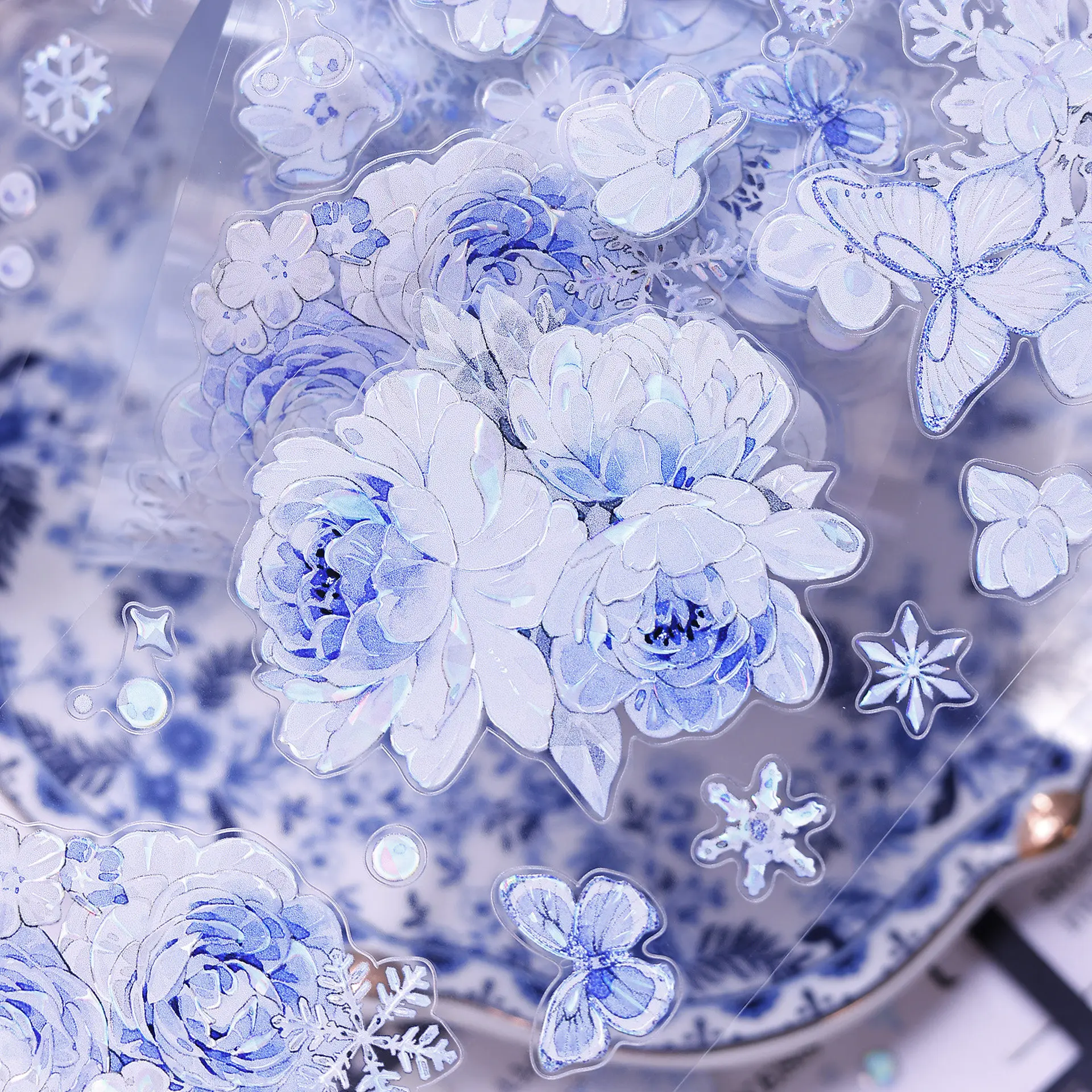 

Новая декоративная лента XBJ Snow Blue Snowflake Vintage Fresh из ПЭТ-пленки с блестками, вырезанная по контуру, для дневников