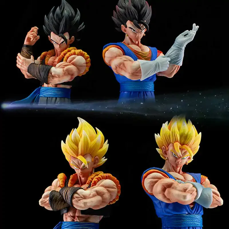 28cm Dragon Ball Z Anime Figures Vegito Figure Gogeta Figurine 2 Heads Super Saiyan Vegeto PVC Statue Collectible Model Kid Toys