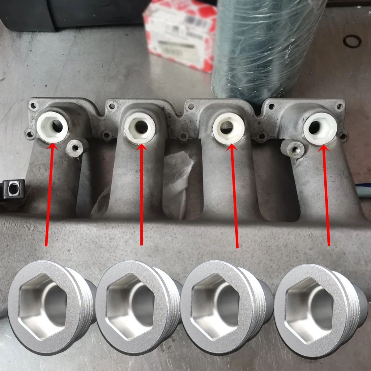 

4pc Fuel Injector Insert For VW Bora Golf 1J Jetta Passat Audi Skoda Octavia 1U Upgrade Aluminum Cup Seat Car Replacement Parts