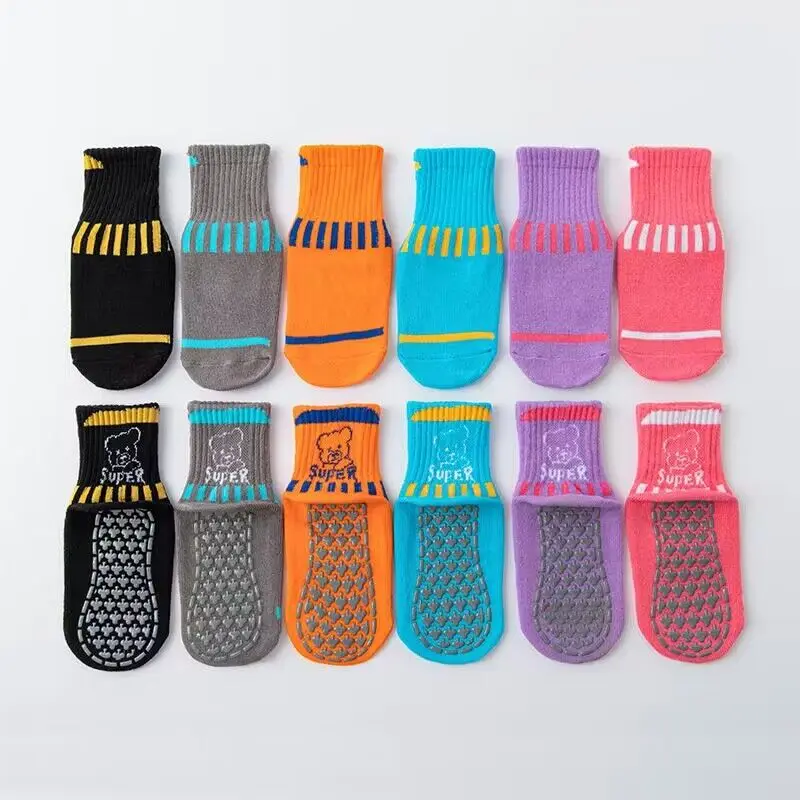 Anti-slip Baby Socks Soft Breathable Sweat Absorption Comfortable Boys Girls Adults Floor Socks With Non-slip Silicone Bottom