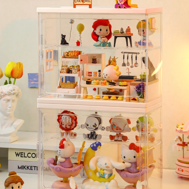 Mystery Box Showcase Large Capacity Collectible Figures Display Stand Case Dust-proof Toy Jasmine Bubble Matt Doll Organizer 