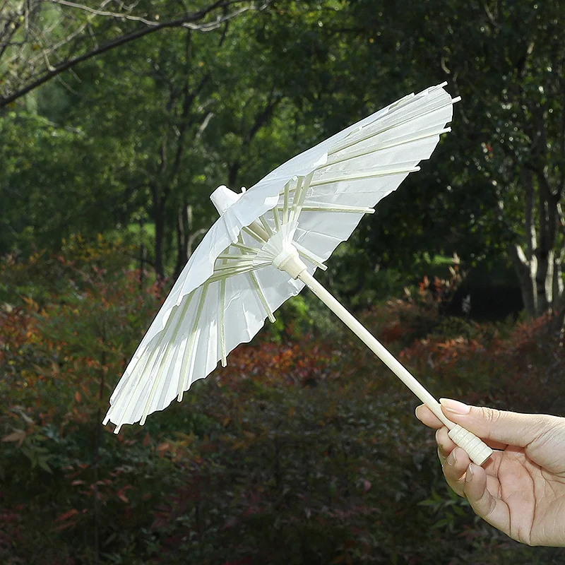 Weiße Papier-Sonnenschirme Chinesische Ölpapier-Deko DIY-Malerei Bambus-Schirme Hochzeit Brautparty Foto-Requisiten – Detail 6