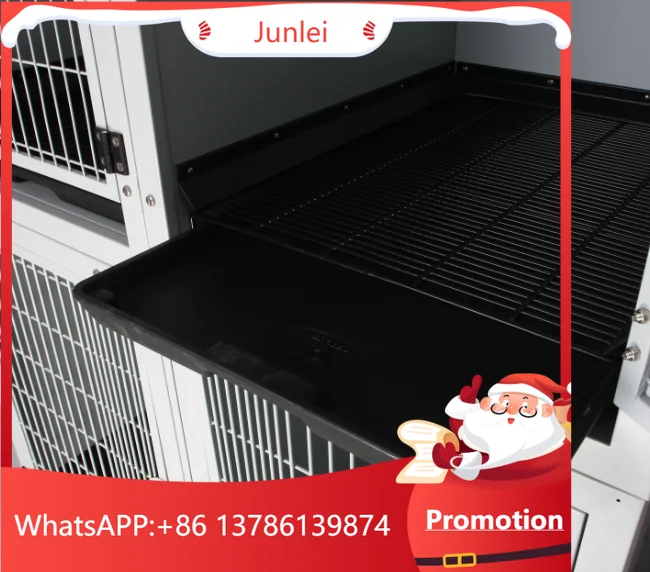 Jaula para Mascotas de Acero Inoxidable Longermay, Jaula Grande de 3 Niveles para Animales, Jaula Veterinaria para Perros