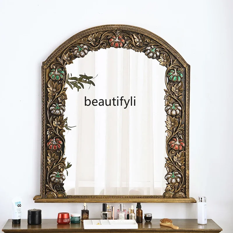 TTT Solid wood pendant creative wall decoration bathroom vanity mirror wall hanging enigma mirror makeup full-length mirror