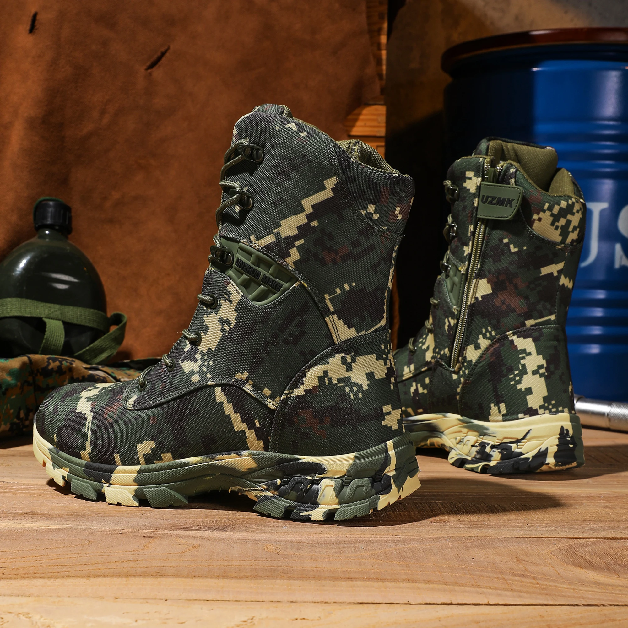 Men's camouflage training boots four seasons anti-slip breathable outdoor field hiking Professional Battlefield tactical boots view 3