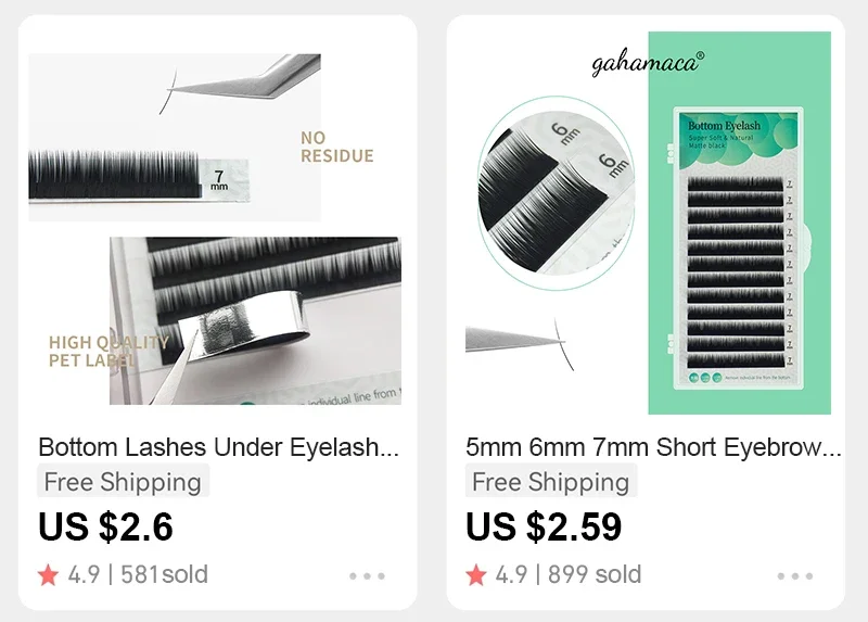 GAHAMACA Classic Individual Eyelash C/CC/D Curl Premade Classic Lashes Extensions Natural Soft Faux Cils Professional Cosmetics