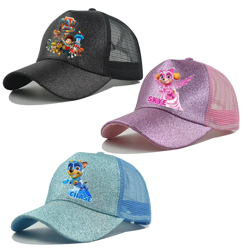 PAW Patrols Baseballkappe für Damen und Herren, Sommer, verstellbarer Sonnenhut, Anime, niedlicher Retro-Sonnenhut, Kopfbedeckung für Erwachsene, Geburtstagsgeschenk
