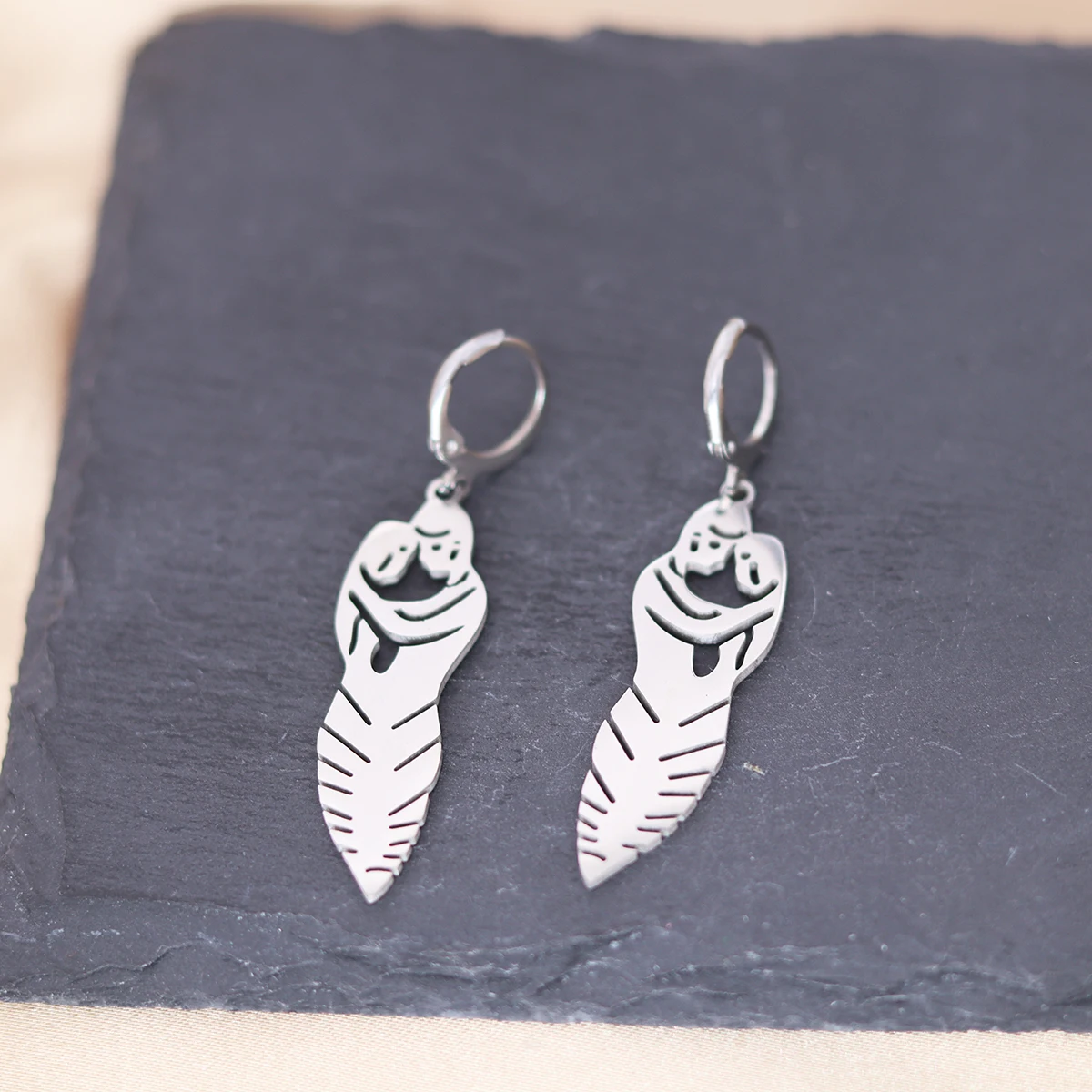 QIAMSettlement-Boucles d'oreilles créoles papillon cocon pour hommes et femmes, bijoux de couple, cadeau exquis, amoureux, amour, témoin, mode