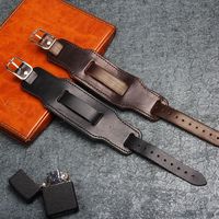 Cowhide Bracelet Retro Men's Wide Leather Watchband Biker Cuff Wristband Bracelet