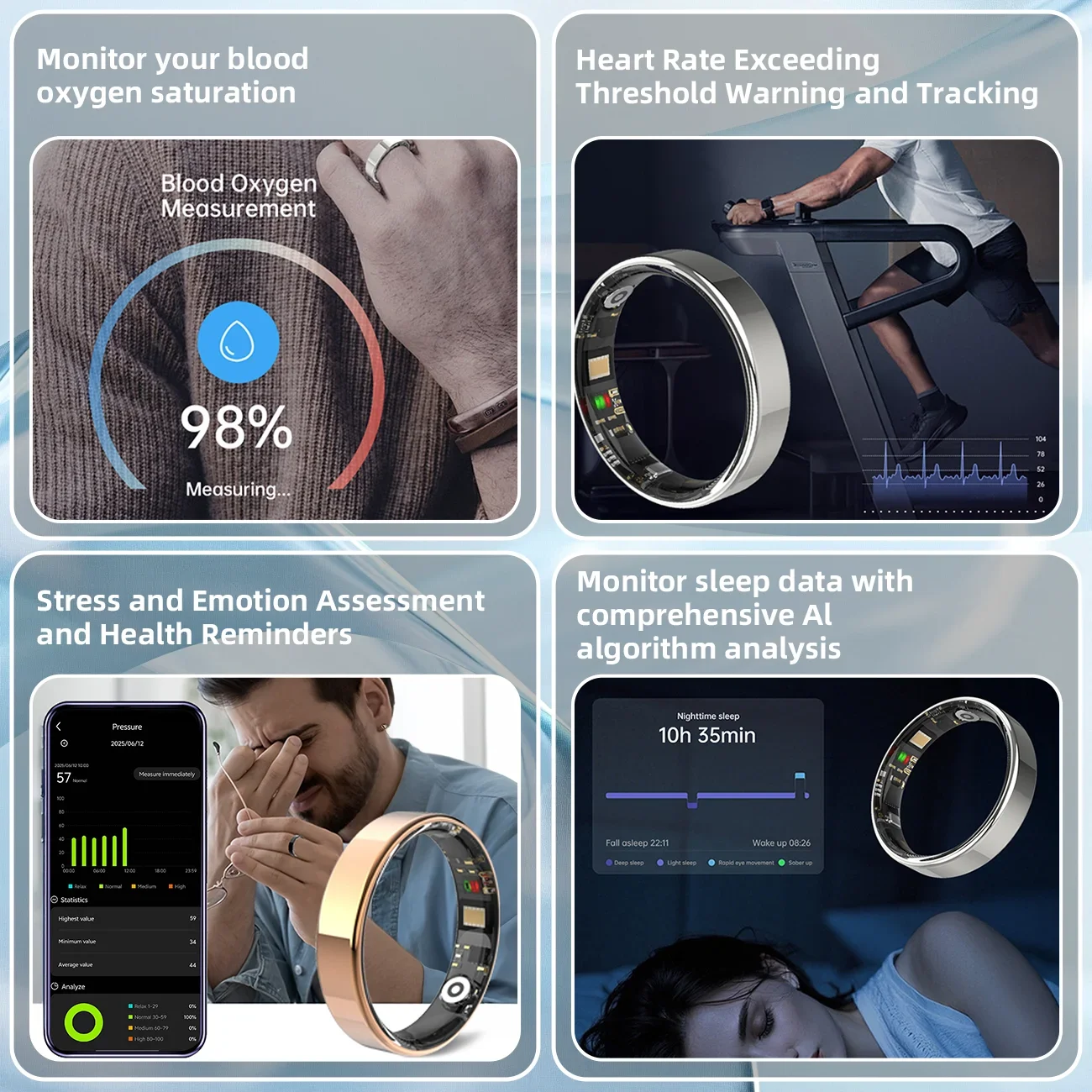 2025 スマートリング Bluetooth通話 心拍数 血圧モニター 5ATM防水 ヘルスリング 男女兼用 Xiaomi対応 ギフト