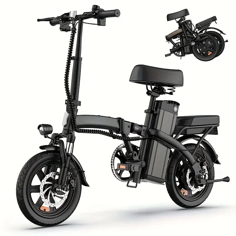 

14" Mini Folding Electric Motorcycles E Bike for Adults, 500W Peak Motor Ebike 19.9Mph 20Miles 10.4AH Adults Electric Bicycle