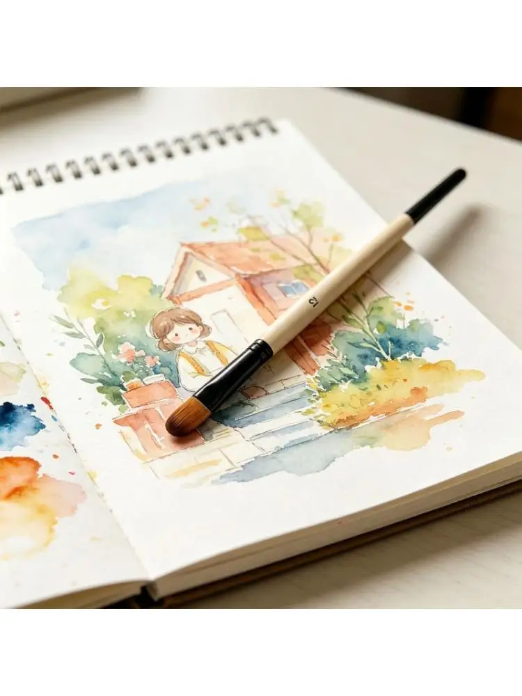 

Y1UB 36Pcs Wooden Handle Painting Brush Soft Nylon Bristles Paint Brush For Artists Beginners Oil Watercolor Acrylic Painting