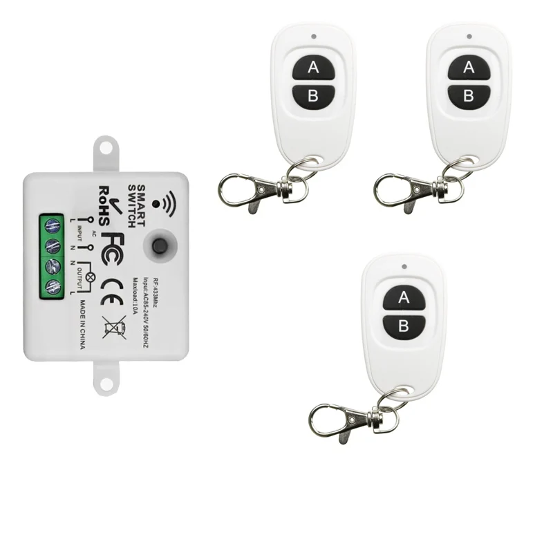 433MHz AC 110V 220V 1CH 1 CH RF Wireless Remote Control Relay Switch light/lamp/Garage Doors shutters projection screen