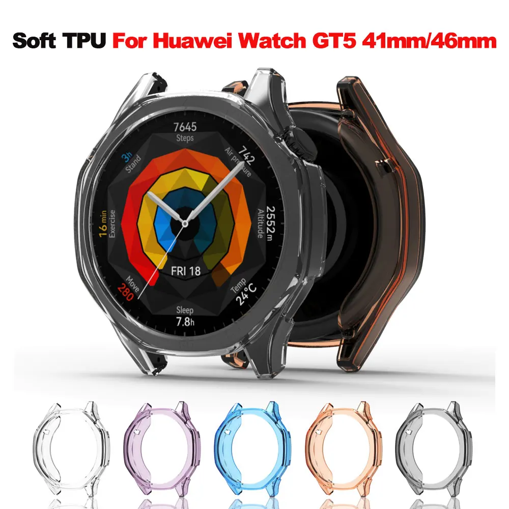 TPU Case For Huawei Watch GT5 41mm 46mm Smartwatch Screen Silicone Protector Frame Bumper for Huawei Watch GT 5 Cover Shell