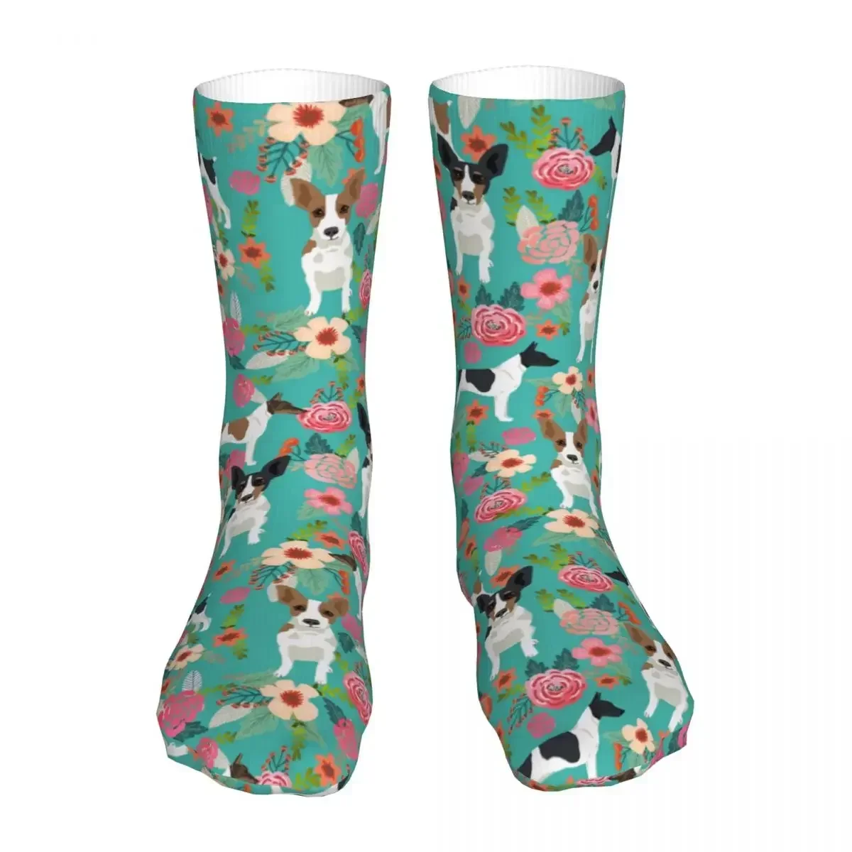 New Rat Terrier Dog Vintage Florals Women Socks 2022 Men Animal Sport Sock