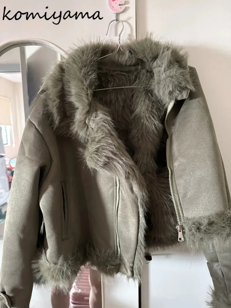 

Fur Integrated Chaquetas De Mujer Motorcycle 2025 Jacket Autumn Winter New Woman Jackets Casual Casaco Warm Zip Outerwears