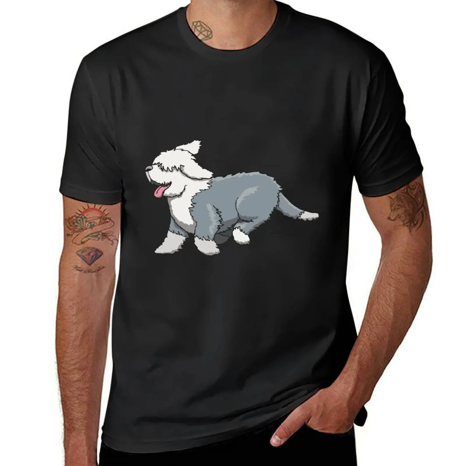 Camiseta de gran tamaño para hombre, ropa de verano, bobtail