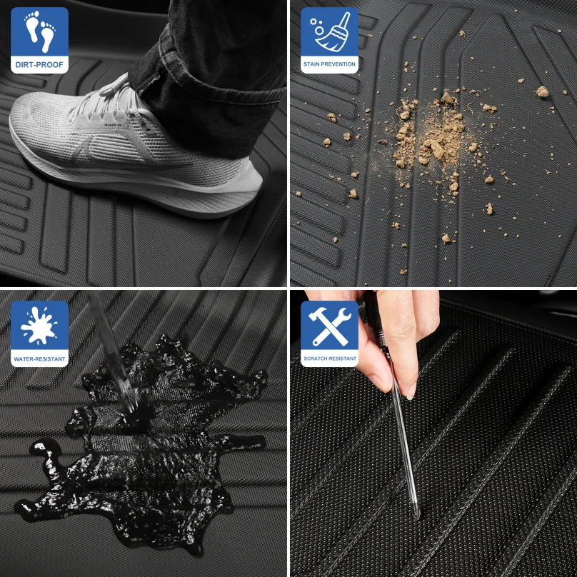 For Land Rover Defende 110 2020-2025 Car Floor Mats Cargo Liner Trunk/Backrest Mat Tpe 3d All Weather Accessiories Black