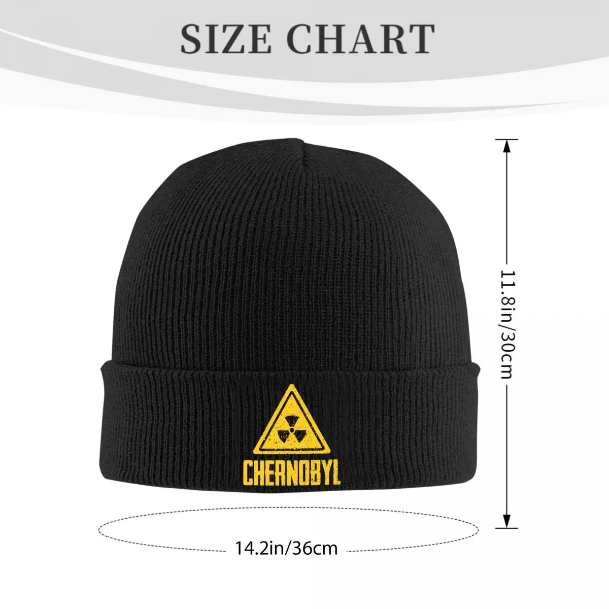 Radiactivity Chernobyl Radiation Symbol Environment Pollution Hat Beanies Baggy Caps Female Male Acrylic Knitted Hat