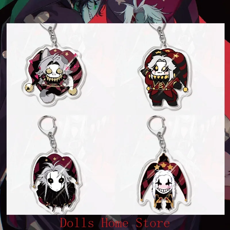 Anime ‌The Freak Circus Pierrot Harlequin Jester Cosplay Cartoon Keychain Acrylic Handbag Pendant Ornament Souvenir Gift