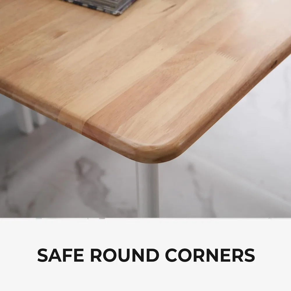 โต๊ะรับประทานอาหารไม้แคนเบอร์รา 27.6 นิ้ว/โต๊ะครัวไม้โอ๊คมาเลเซียสไตล์โมเดิร์นยุคกลาง (สีขาวธรรมชาติ)  เฉพาะโต๊ะเท่านั้น