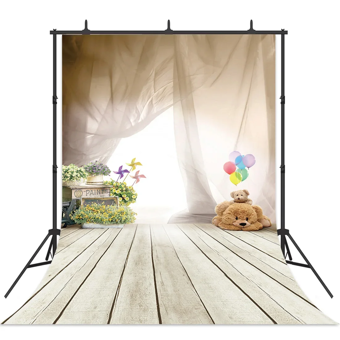 Baby Children Photozone Photography Backdrop Bear Sailing Boat Pirate Birthday Photo Background Photo Studio Props Photocall