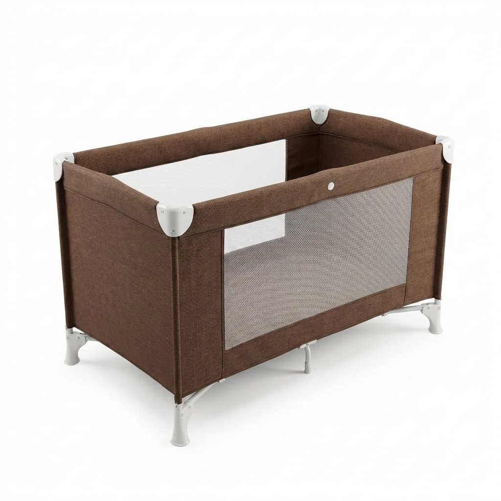 

Baby Playpen, 127 x 127 x 68 cm Plastic Foldable Baby Fence, Portable Travel Playpen with Lattice Door, Adjustable Play Yard