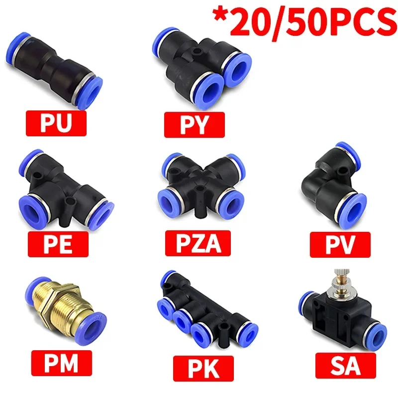 

Pneumatic Fitting Pipe Air Connector Tube Quick Release Fittings Water Push In Hose Plastic 4/6/8/10/12/14mm PU PY Connectors