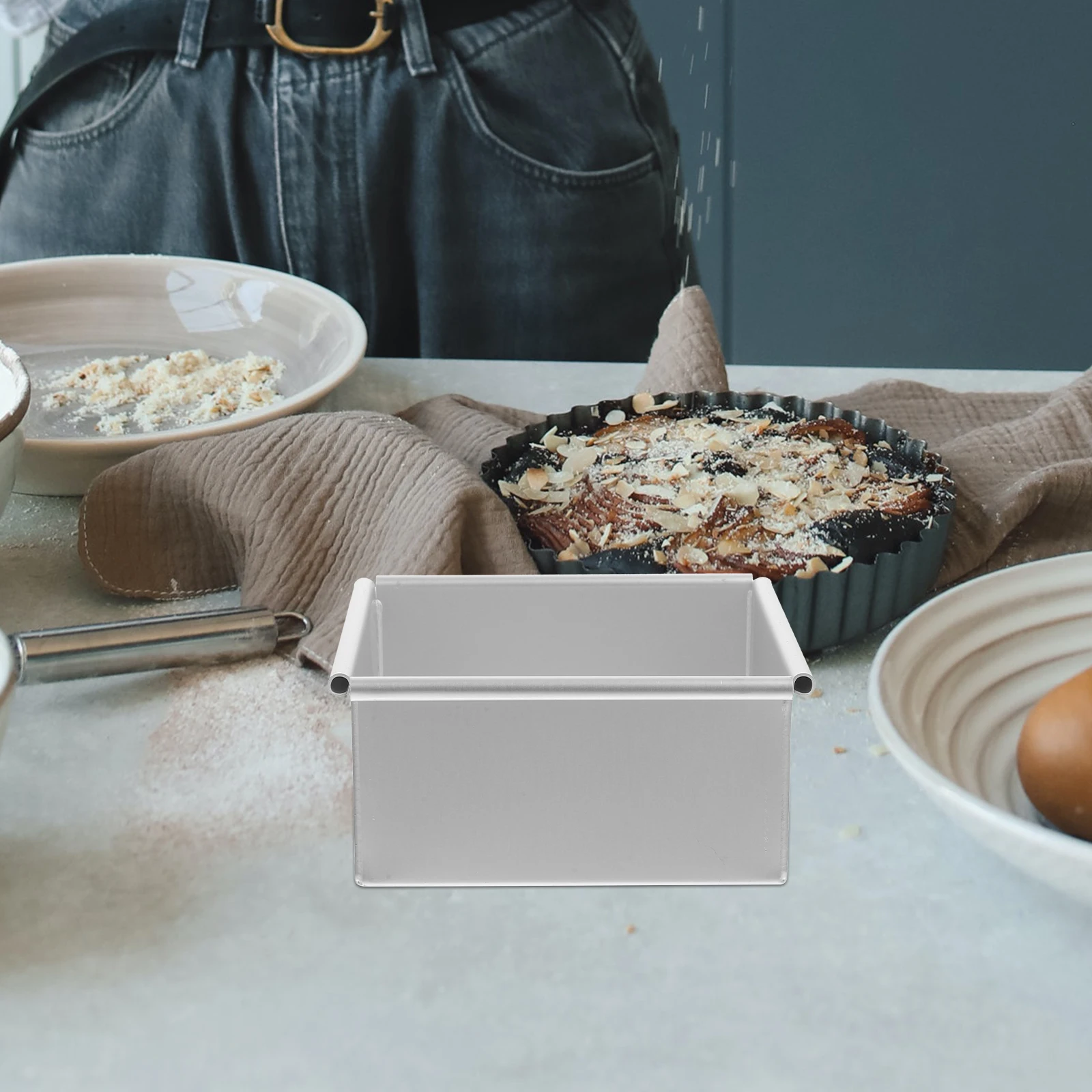 

Square Live Bottom Cake Mold 10 Inch Aluminum Detachable Baking Pan Easy Clean Tart Pans Cheese Molds Home Bakery Kitchen Use