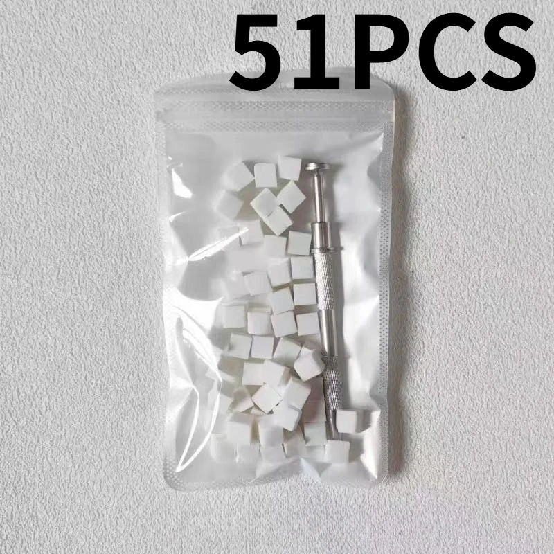 51pcs DIY Nail Art Tools Set, Ombre Blush Sponge & Stainless Steel Non-Slip Metal Clips, Professional Manicure Tools for Gel Nail Polish & Mirror Powder - Detail 1
