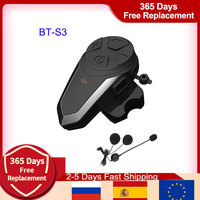 2023 Version BT-S3 Intercomunicador Moto motocicleta motorcycle intercom IPX7 FM 1000M motorcycle intercom bluetooth