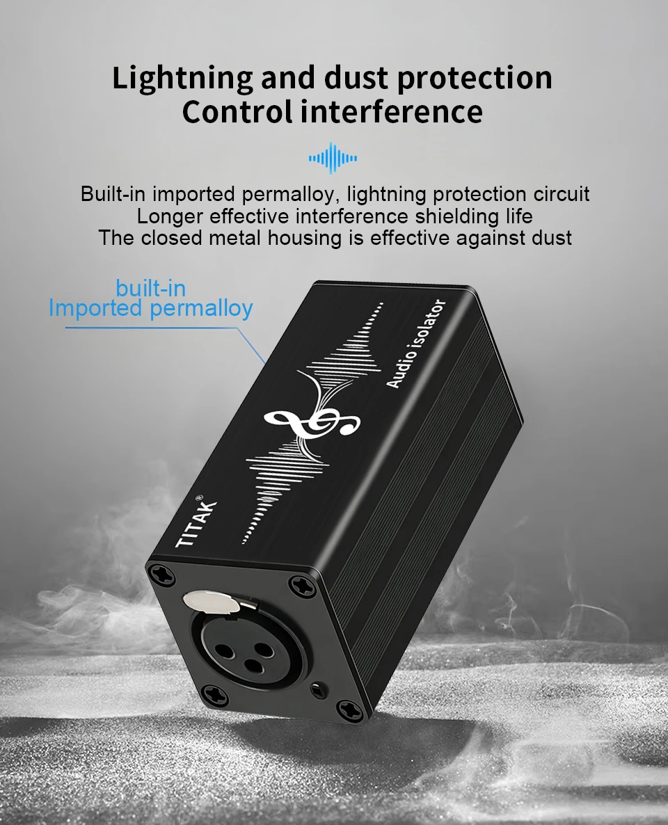 1 Stück TITAK XLR Audio-Erdungsisolator zur Beseitigung von Brummen für Mikrofonmischer, Live-Bühne, Studio-Aufnahmegerät – Detail 4